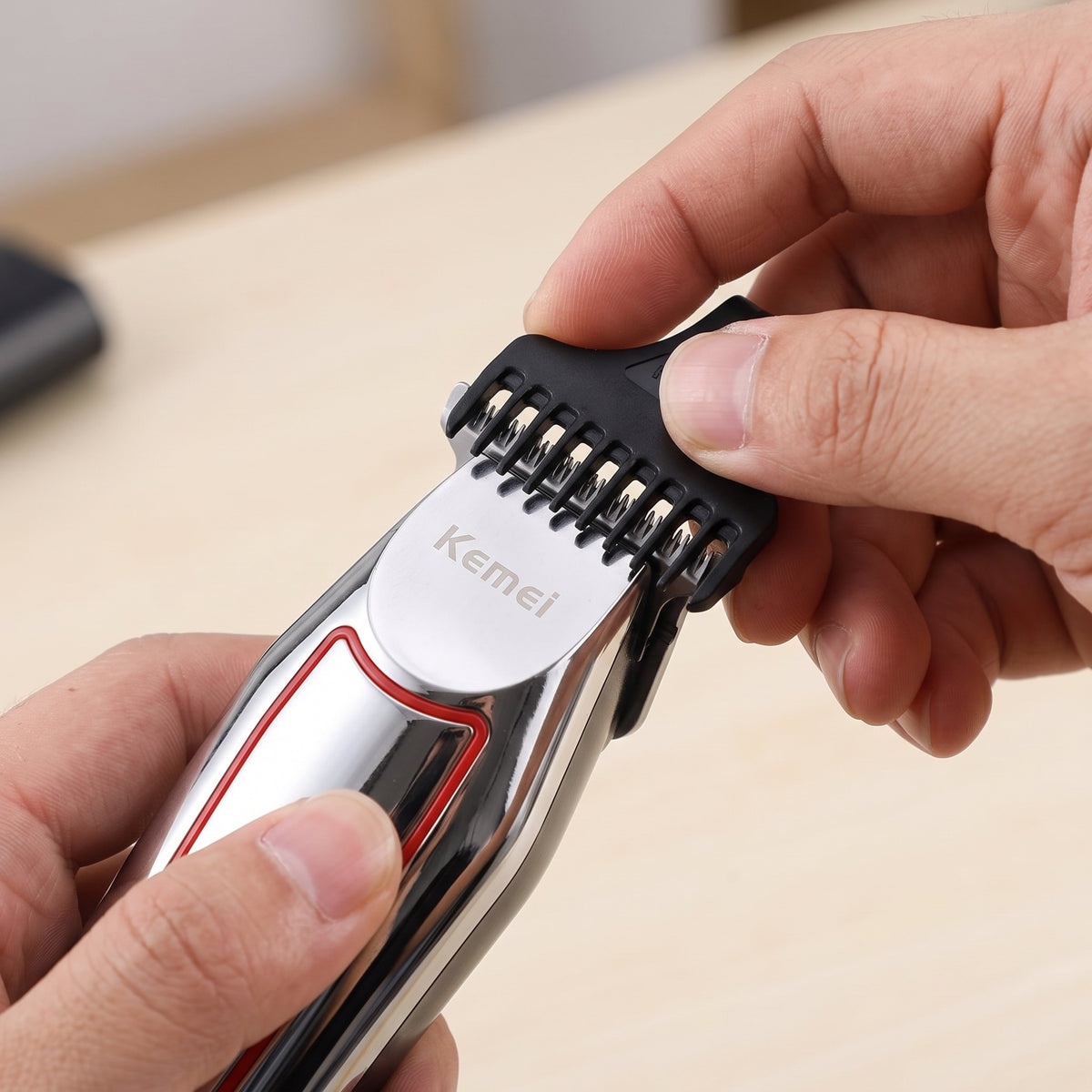 Kemei KM-032 Professional Zero Gapped T-Blade Hair Clipper | Electric Cordless Beard & Hair Trimmer Set