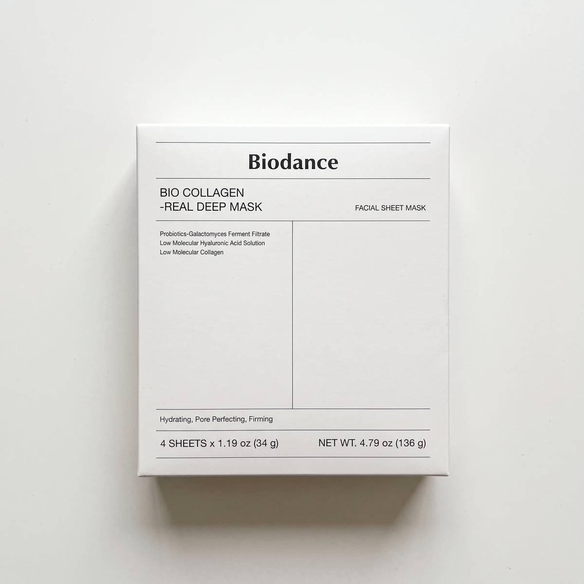 Biodance Bio-Collagen Real Deep Mask (4 Sheets x 34g) | Korean Pore Minimizing & Hydrating Overnight Hydrogel Mask