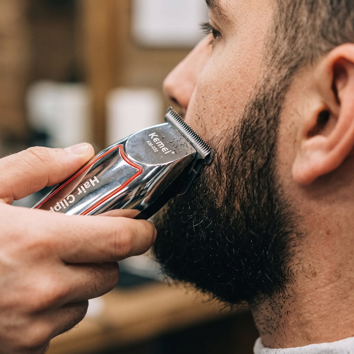 Kemei KM-032 Professional Zero Gapped T-Blade Hair Clipper | Electric Cordless Beard & Hair Trimmer Set