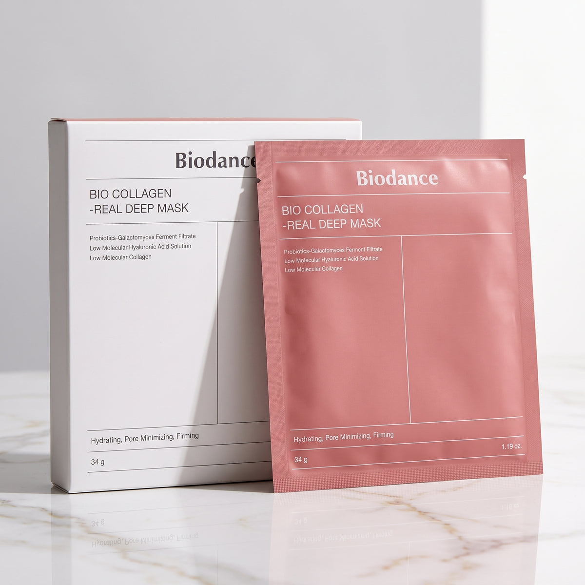 Biodance Bio-Collagen Real Deep Mask (4 Sheets x 34g) | Korean Pore Minimizing & Hydrating Overnight Hydrogel Mask