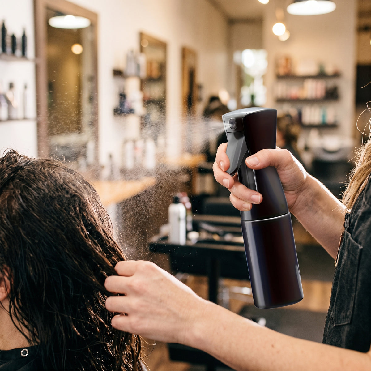 6-In-1 Hair Styling & Braiding Tool Kit with Continuous Water Spray Bottle, Rat Tail Comb & Edge Brush