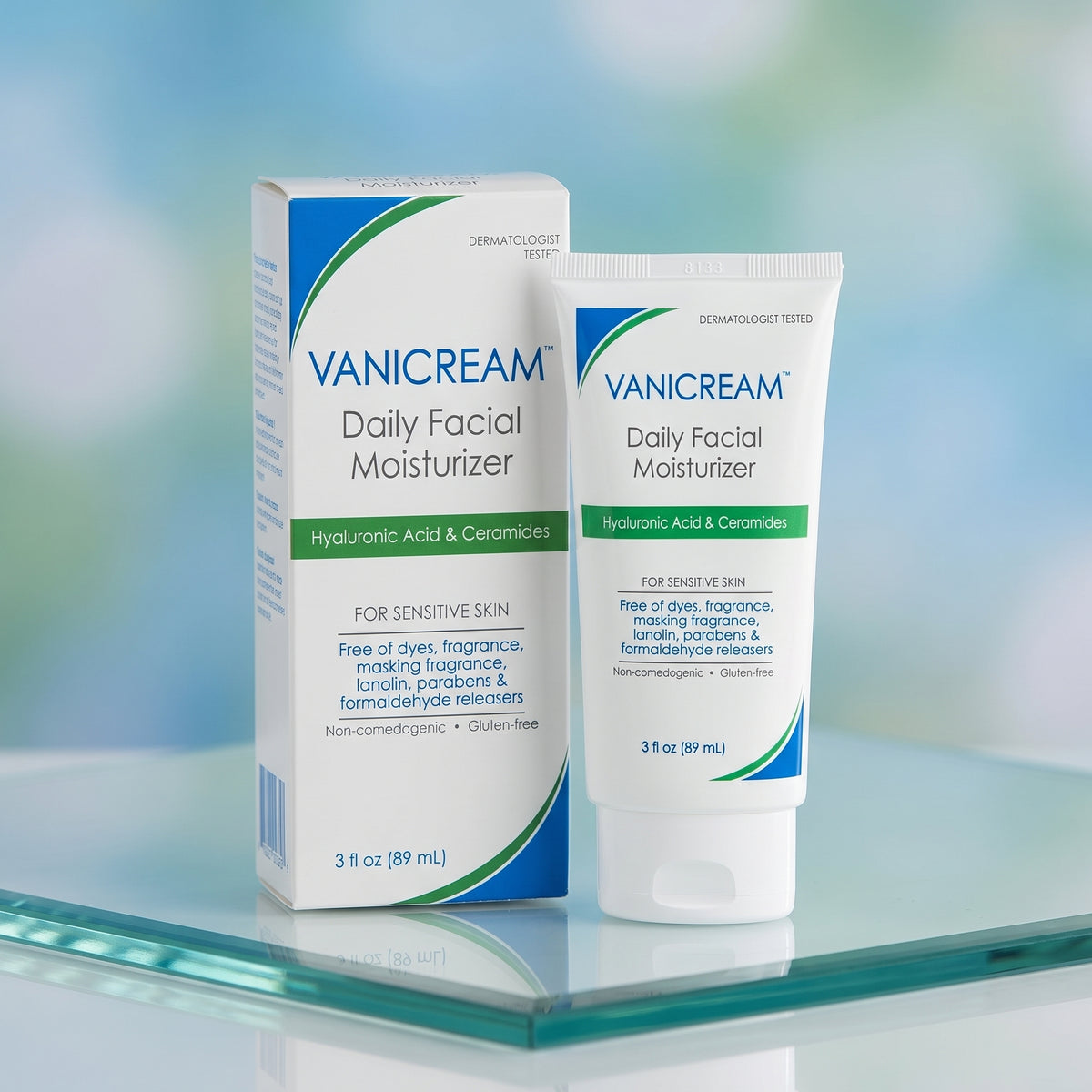 Vanicream Daily Facial Moisturizer (89ml) – Hyaluronic Acid & Ceramides Cream for Sensitive Skin