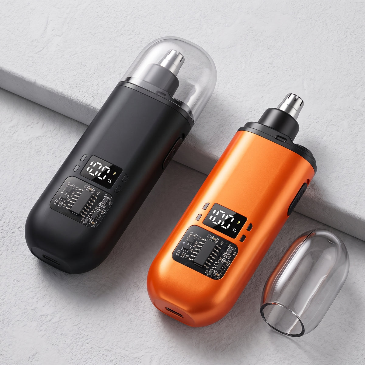 Smart Electric Nose Hair Trimmer with LED Battery Display – Pocket Size Rechargeable Groomer