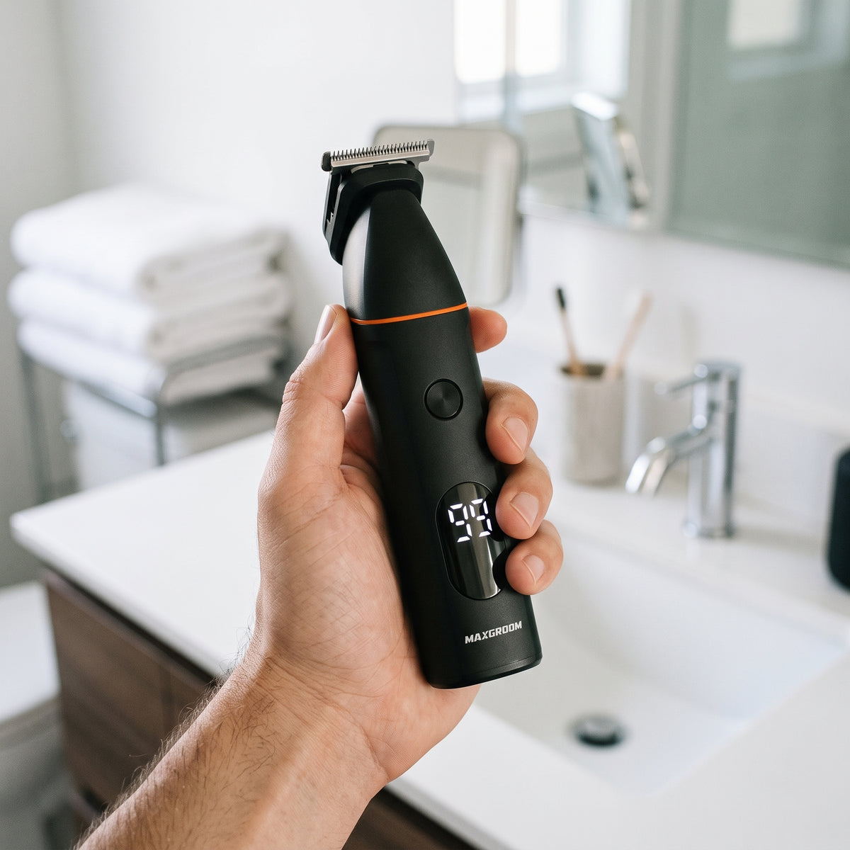 MAXGROOM Waterproof Electric Body Groomer & Nose Hair Trimmer Set (IPX6)