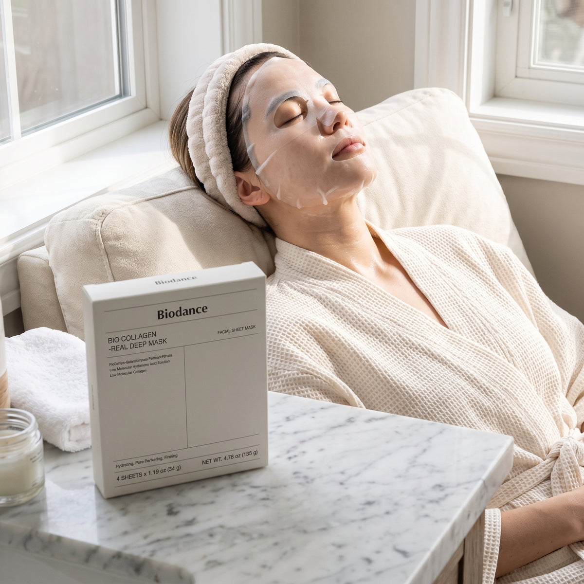 Biodance Bio-Collagen Real Deep Mask (4 Sheets x 34g) | Korean Pore Minimizing & Hydrating Overnight Hydrogel Mask