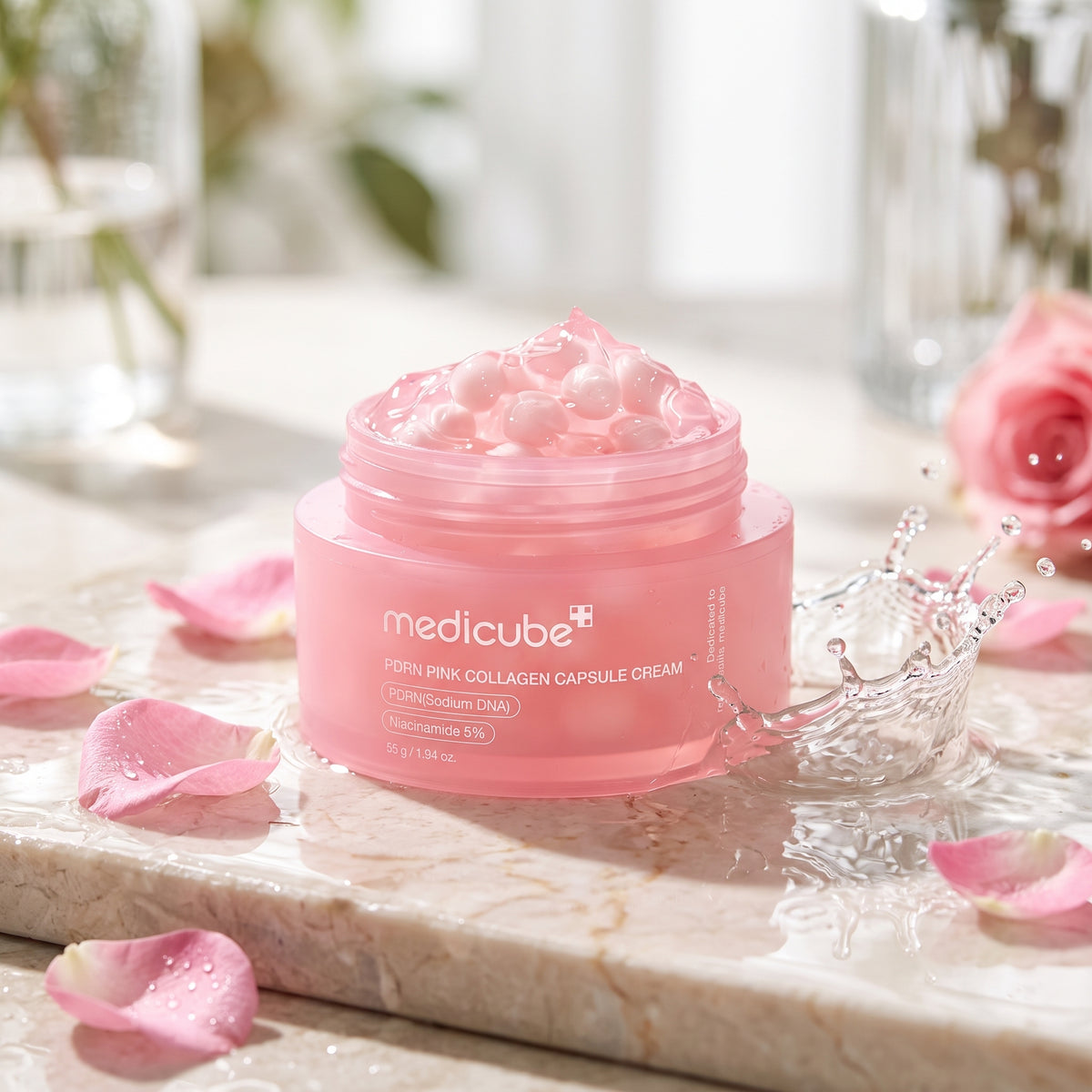 Medicube PDRN Pink Collagen Capsule Cream 55g | With Niacinamide 5% & Sodium DNA for Glass Skin
