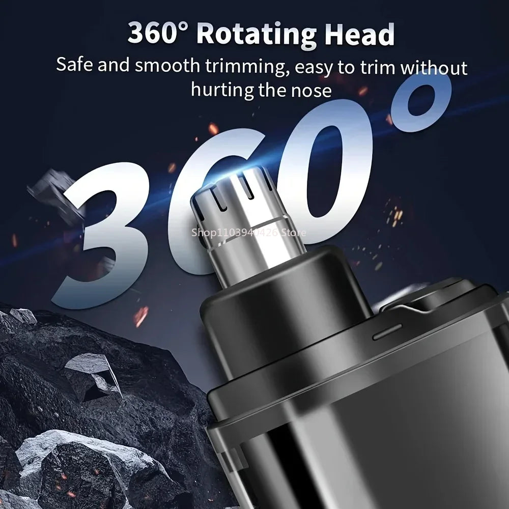 Smart Electric Nose Hair Trimmer with LED Battery Display – Pocket Size Rechargeable Groomer