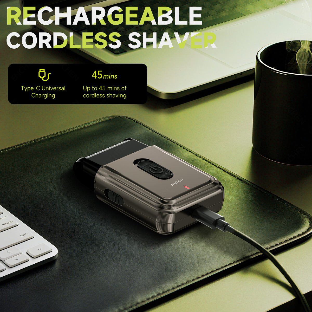 ENCHEN MS003 Compact Electric Shaver – Rechargeable Portable Foil Razor for Travel & Daily Shave