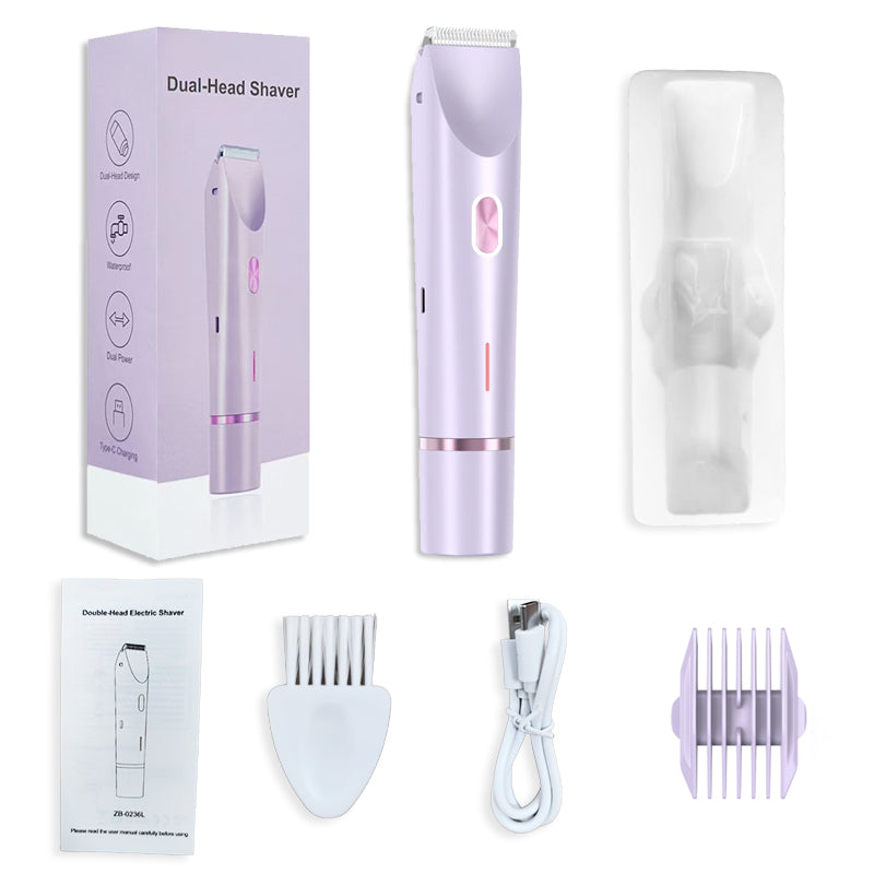 Dual-Head Electric Body Hair Remover – Portable Painless Hair Trimmer for Legs, Underarms & Bikini Area