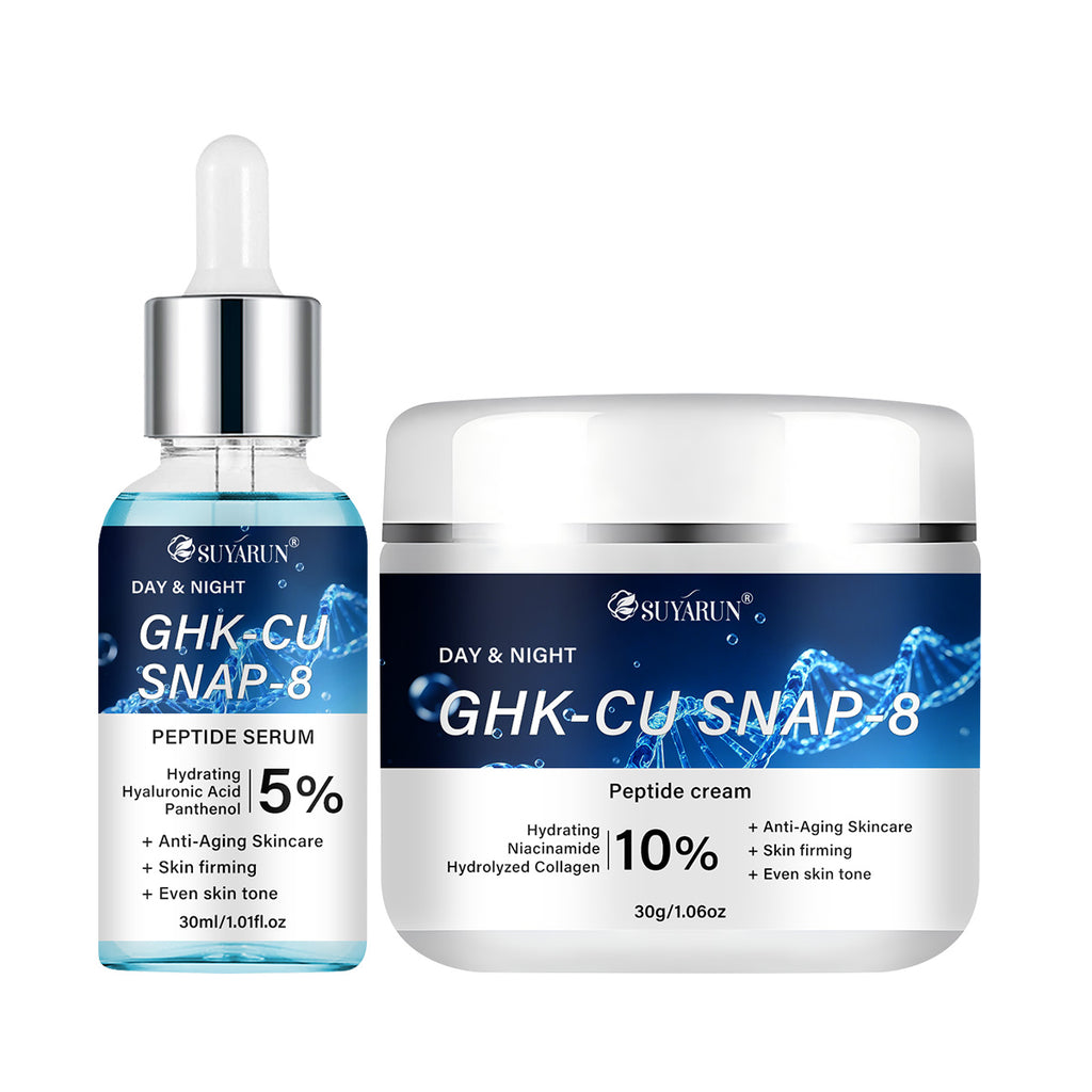 SUYARUN GHK-Cu SNAP-8 Anti-Aging Peptide Serum & Face Cream Set for Skin Firming