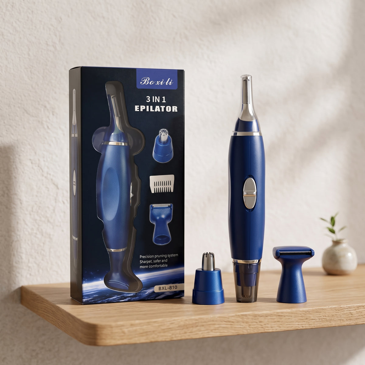 Boxili 3-in-1 Precision Electric Trimmer Kit – Nose, Ear, Eyebrow & Facial Hair Remover