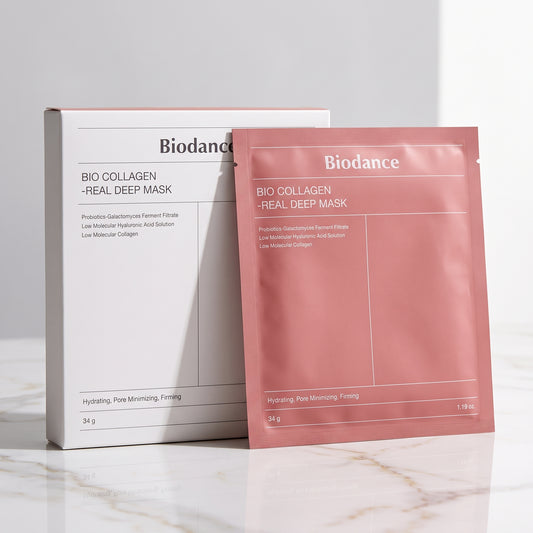Biodance Bio-Collagen Real Deep Mask (4 Sheets x 34g) | Korean Pore Minimizing & Hydrating Overnight Hydrogel Mask