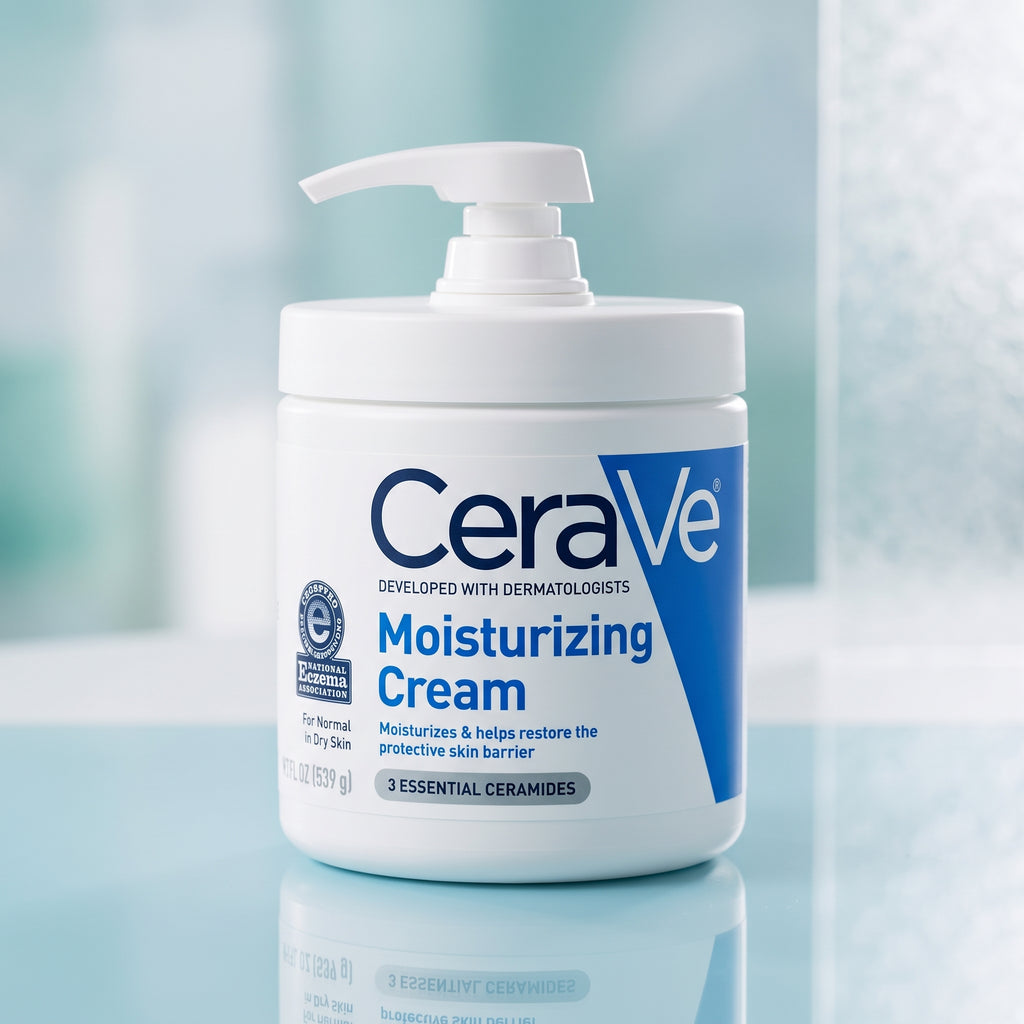 CeraVe Moisturizing Cream with Pump – Hydrating Body & Face Cream with 3 Essential Ceramides & Hyaluronic Acid