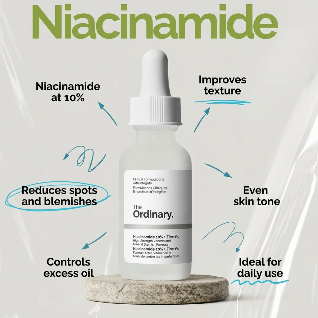 The Ordinary Niacinamide 10% + Zinc 1% – High-Strength Blemish & Pore Refining Serum