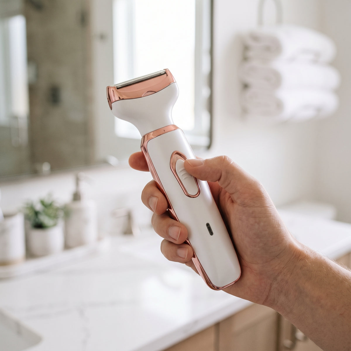 4-in-1 Rechargeable Women’s Grooming Kit – Painless Electric Body Shaver, Eyebrow & Nose Hair Trimmer