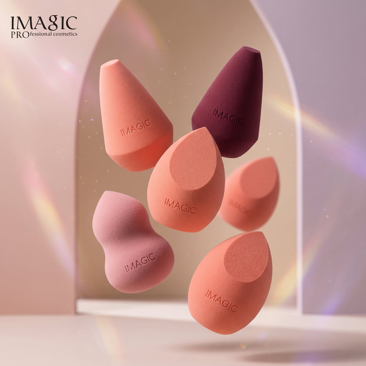 IMAGIC 3-Pcs Professional Makeup Sponge Set – Soft Teardrop Foundation & Contour Blender