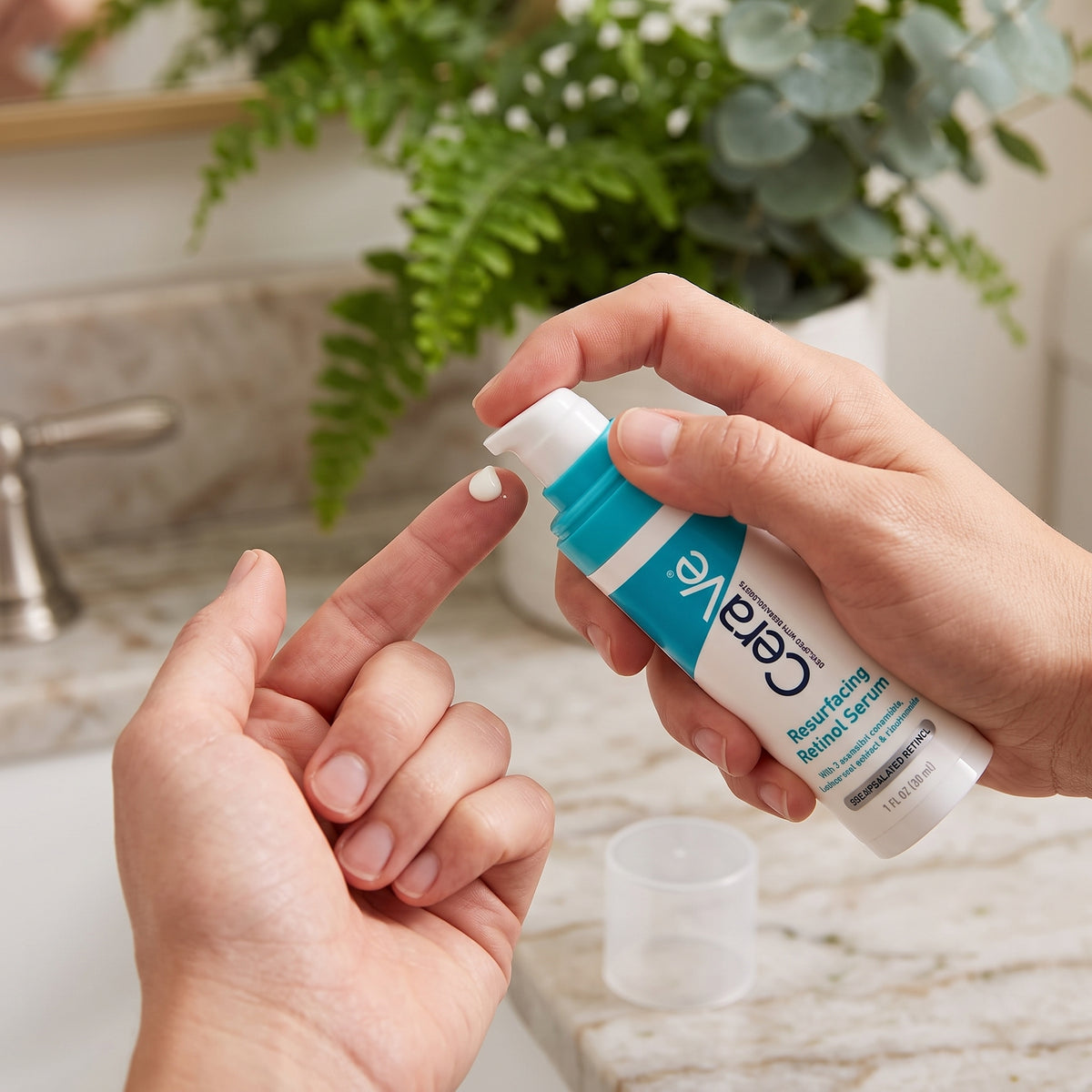 CeraVe Resurfacing Retinol Serum (30ml) – Reduces Post-Acne Marks, Pores & Restores Skin Barrier