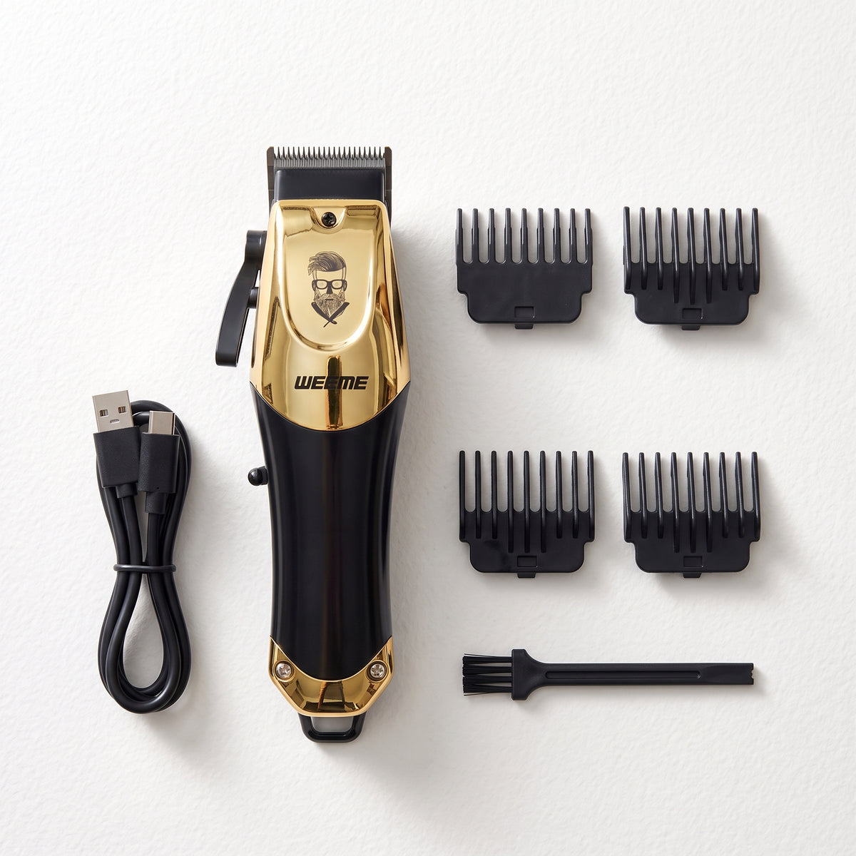 WEEME Professional Hair Clipper Set | Adjustable Taper Lever Cordless Hair Trimmer with Smart LED Display & 4 Guide Combs