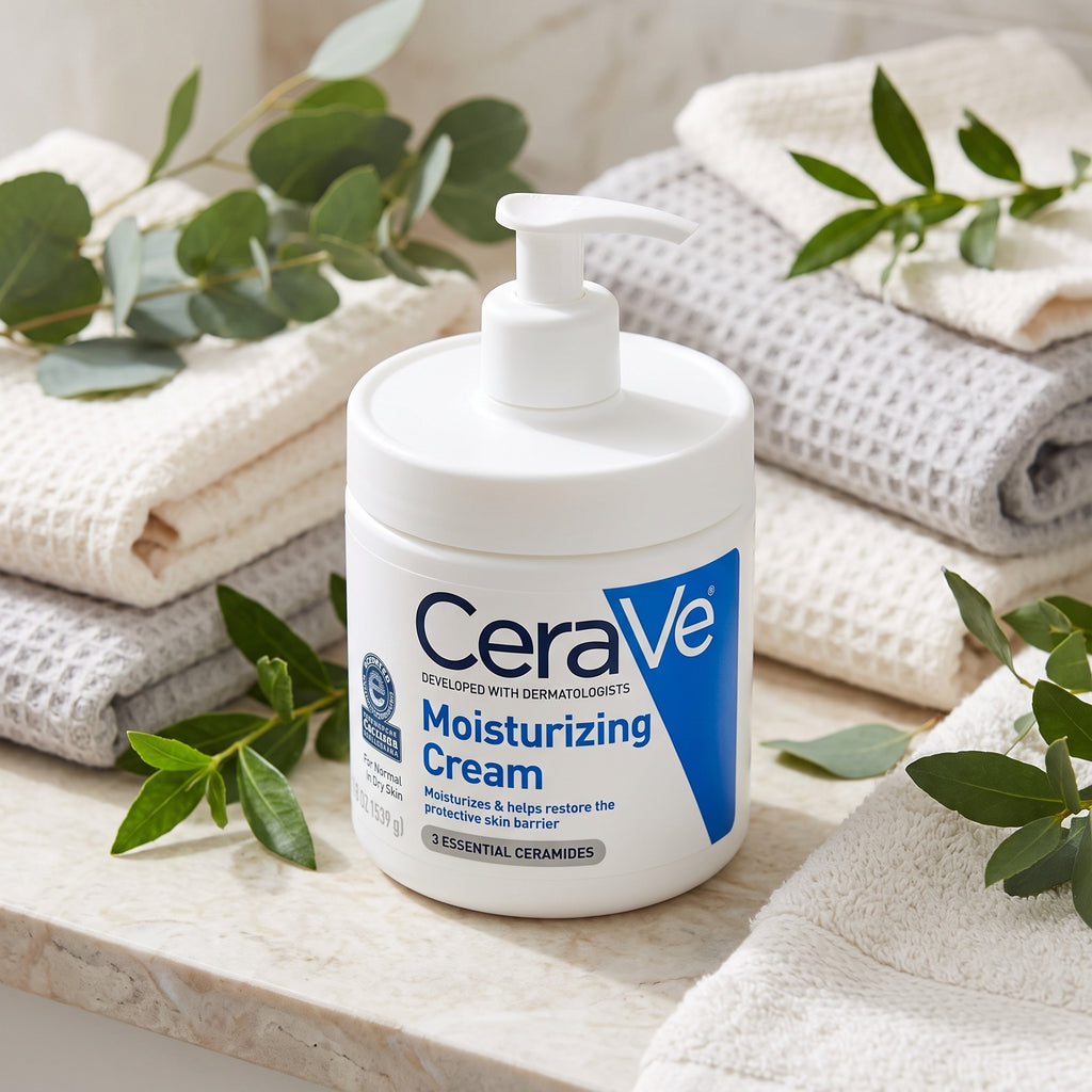 CeraVe Moisturizing Cream with Pump – Hydrating Body & Face Cream with 3 Essential Ceramides & Hyaluronic Acid