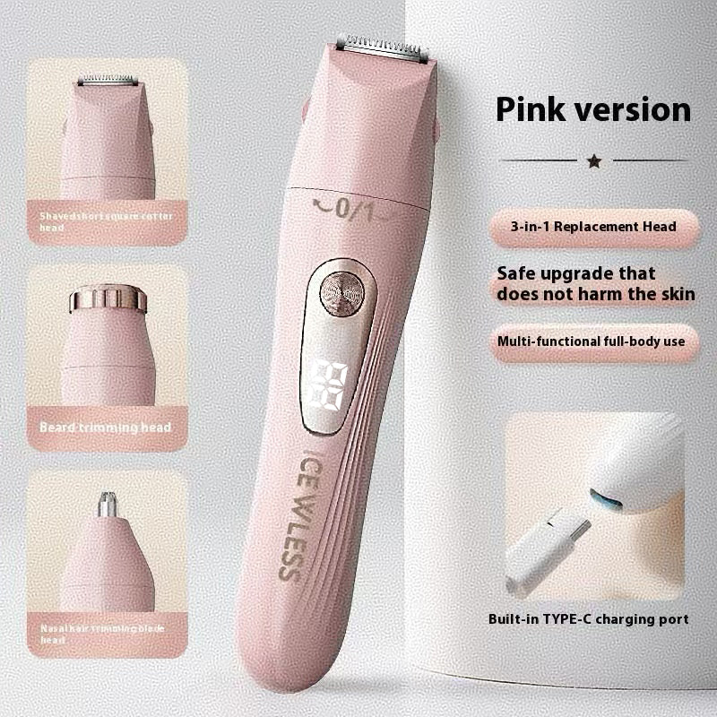 ICEWLESS 3-in-1 Women's Electric Hair Trimmer Set – Painless Facial, Body & Bikini Remover