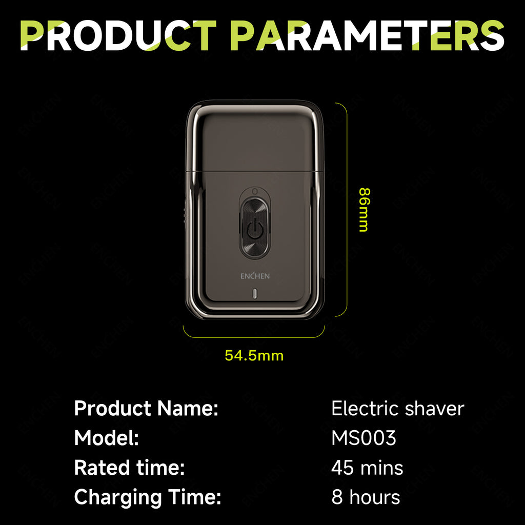 ENCHEN MS003 Compact Electric Shaver – Rechargeable Portable Foil Razor for Travel & Daily Shave