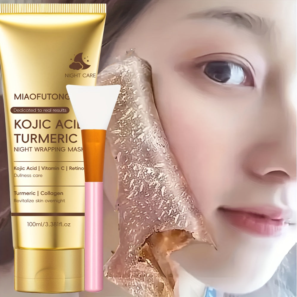 MIAOFUTONG Kojic Acid & Turmeric Night Wrapping Mask – Brightening & Anti-Aging Overnight Face Mask