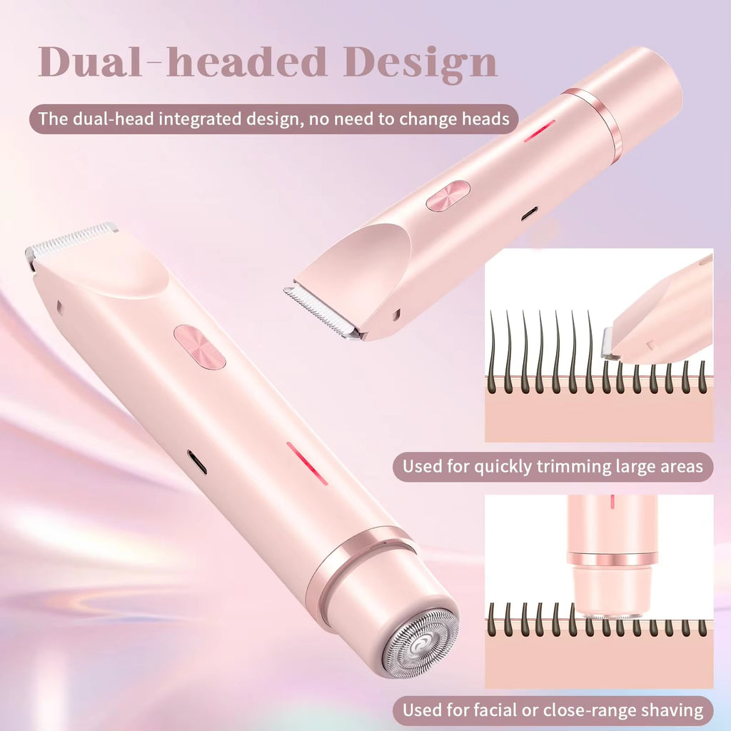 Dual-Head Electric Body Hair Remover – Portable Painless Hair Trimmer for Legs, Underarms & Bikini Area
