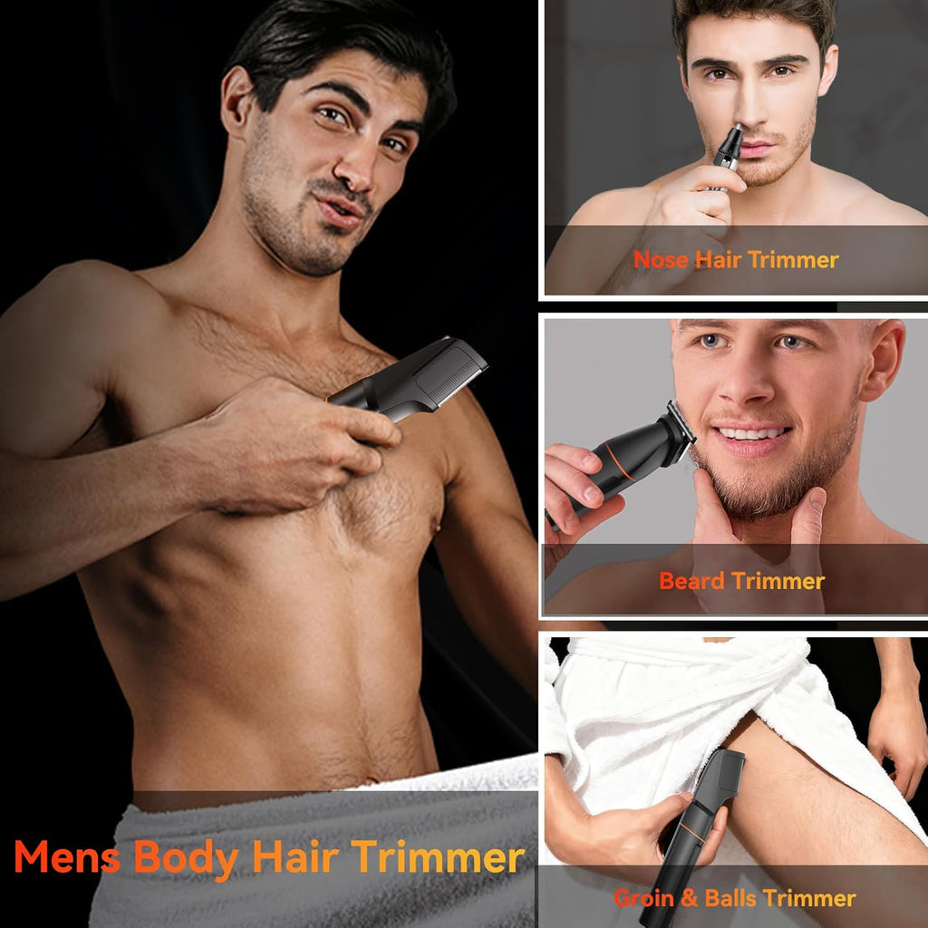 MAXGROOM Waterproof Electric Body Groomer & Nose Hair Trimmer Set (IPX6)