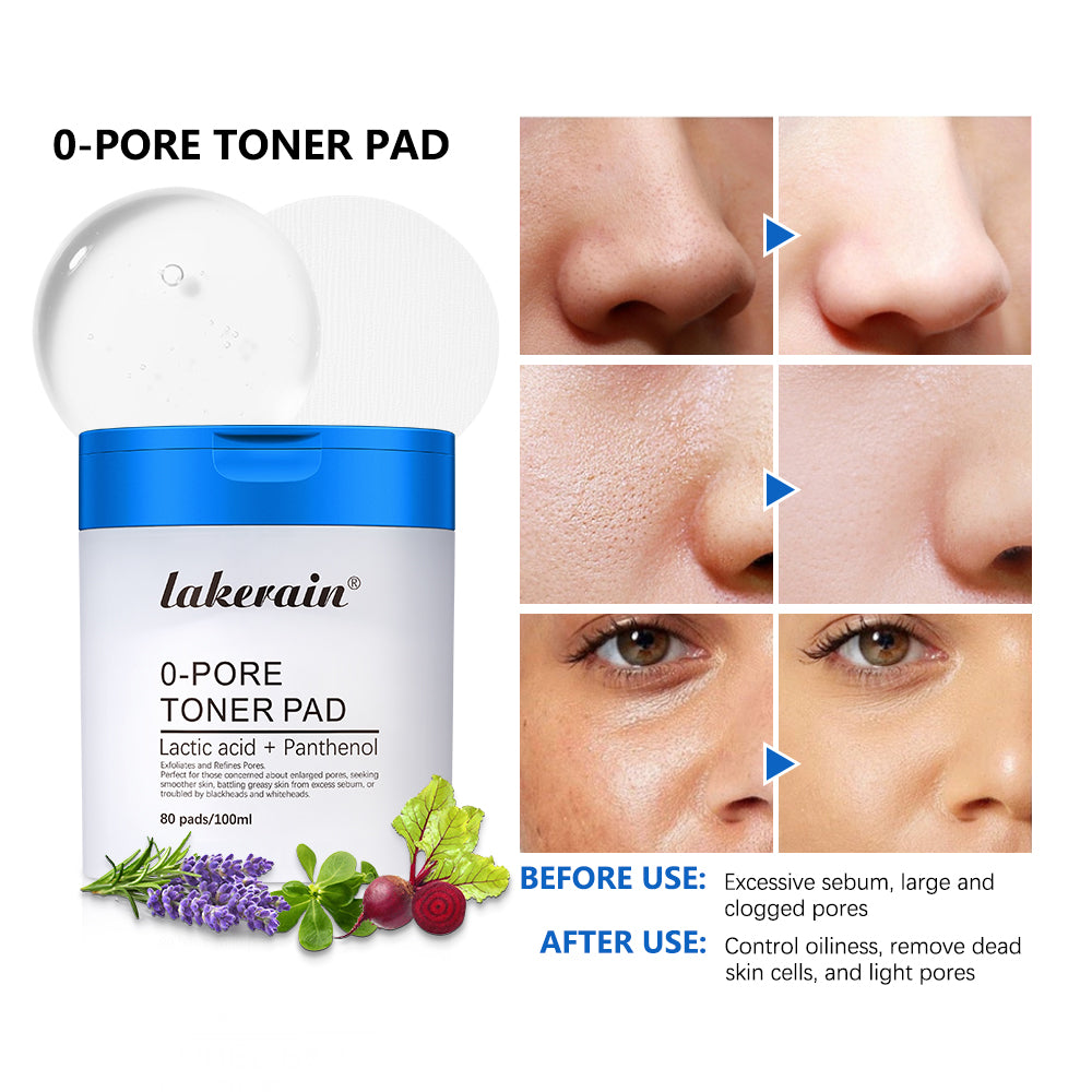 lakerain 0-Pore Toner Pads – Exfoliating & Pore Refining Facial Pads