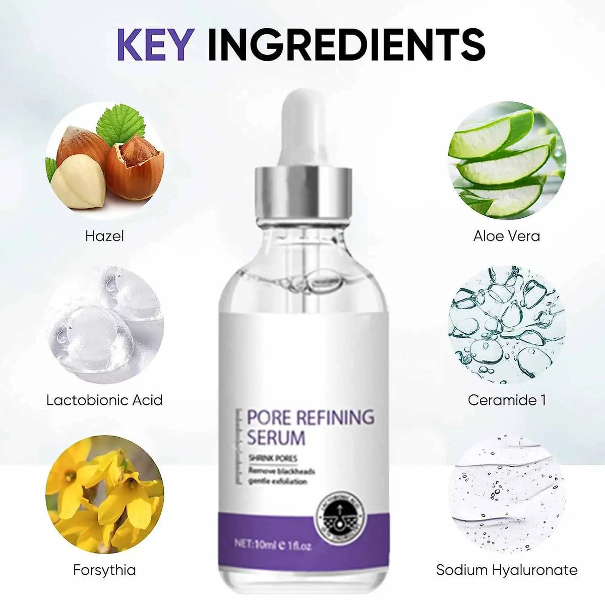 Pore Refining Serum (10ml / 1 fl. oz ) – Lactobionic Acid Shrink Pores & Blackhead Remover