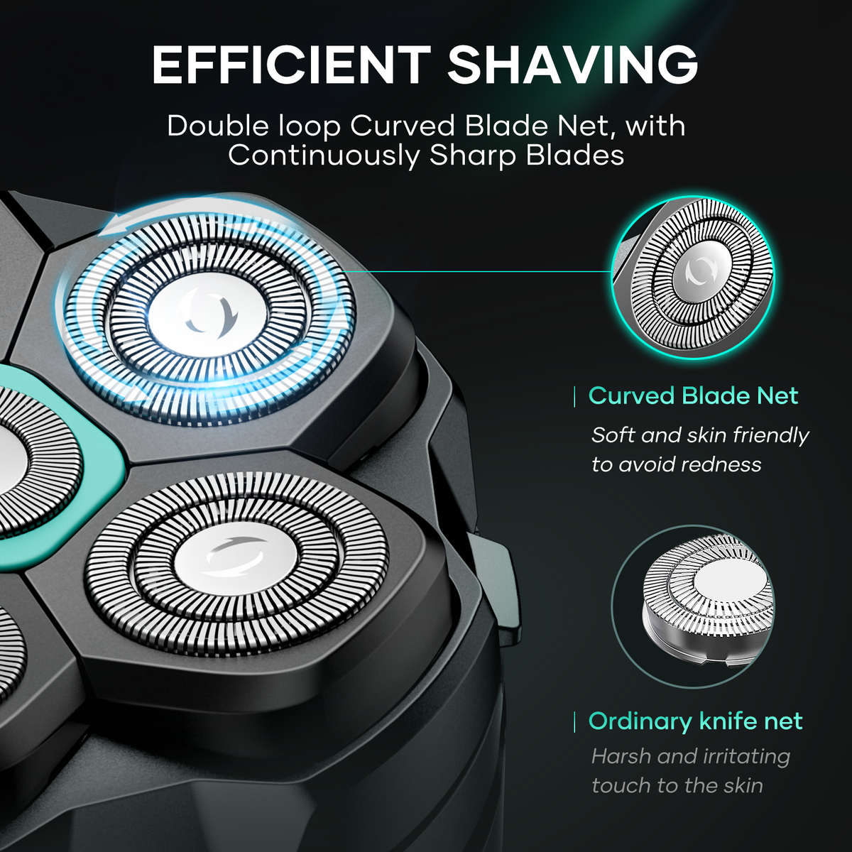 Kensen Professional 6D Rotary Head Shaver – Fast Shaving Bald Head Razor with Magnetic Head