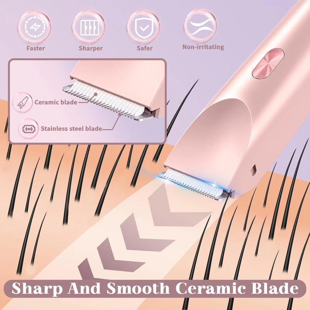 Dual-Head Electric Body Hair Remover – Portable Painless Hair Trimmer for Legs, Underarms & Bikini Area
