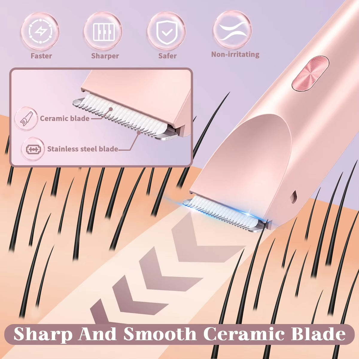 Dual-Head Electric Body Hair Remover – Portable Painless Hair Trimmer for Legs, Underarms & Bikini Area