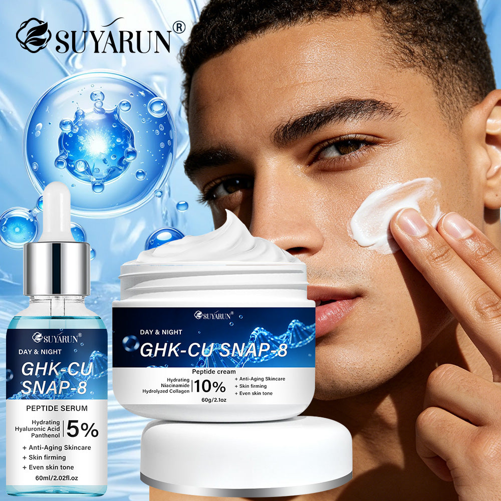 SUYARUN GHK-Cu SNAP-8 Anti-Aging Peptide Serum & Face Cream Set for Skin Firming