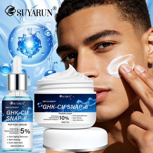 SUYARUN GHK-Cu SNAP-8 Anti-Aging Peptide Serum & Face Cream Set for Skin Firming