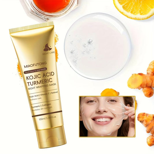 MIAOFUTONG Kojic Acid & Turmeric Night Wrapping Mask – Brightening & Anti-Aging Overnight Face Mask