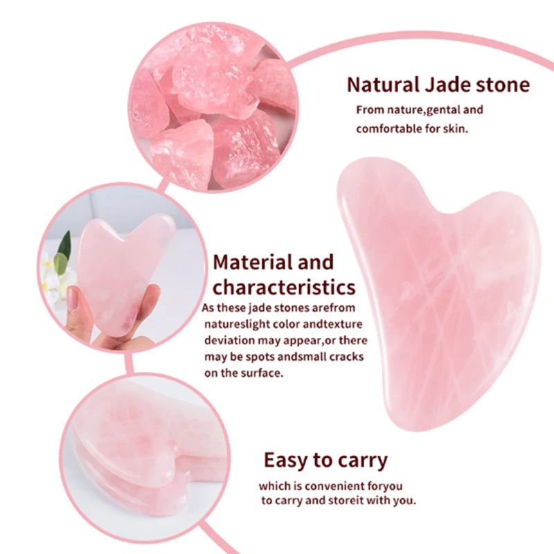 Natural Jade Gua Sha Scraping Tool – Facial Massager for Jawline Lifting & Anti-Aging