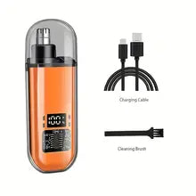 Smart Electric Nose Hair Trimmer with LED Battery Display – Pocket Size Rechargeable Groomer