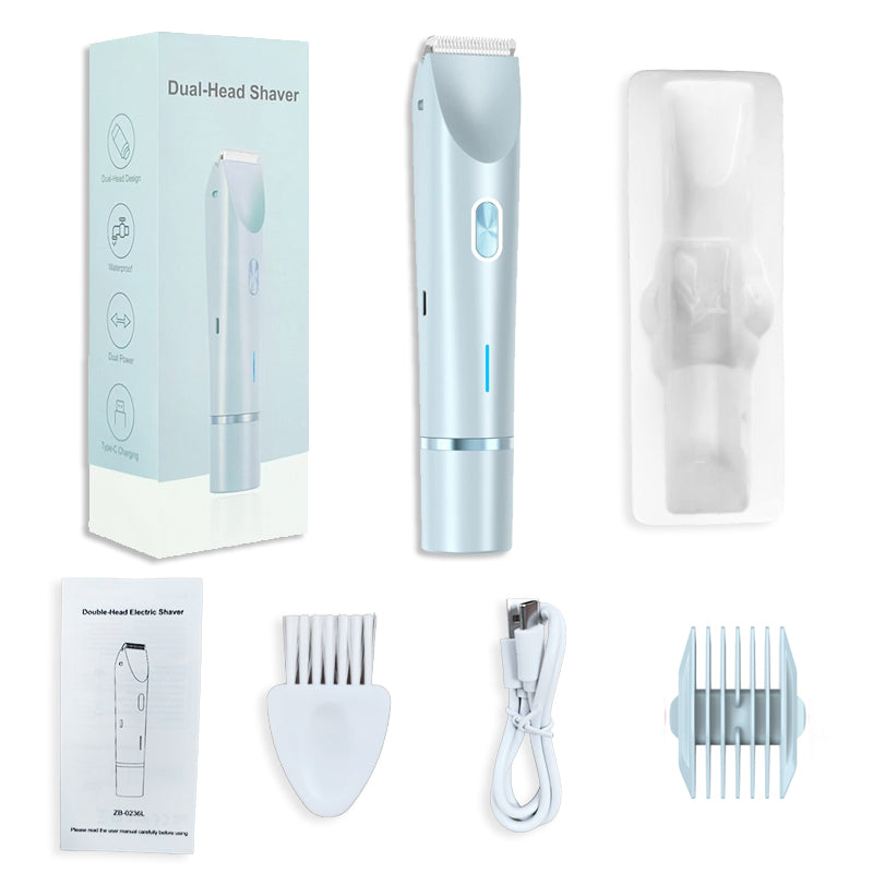 Dual-Head Electric Body Hair Remover – Portable Painless Hair Trimmer for Legs, Underarms & Bikini Area