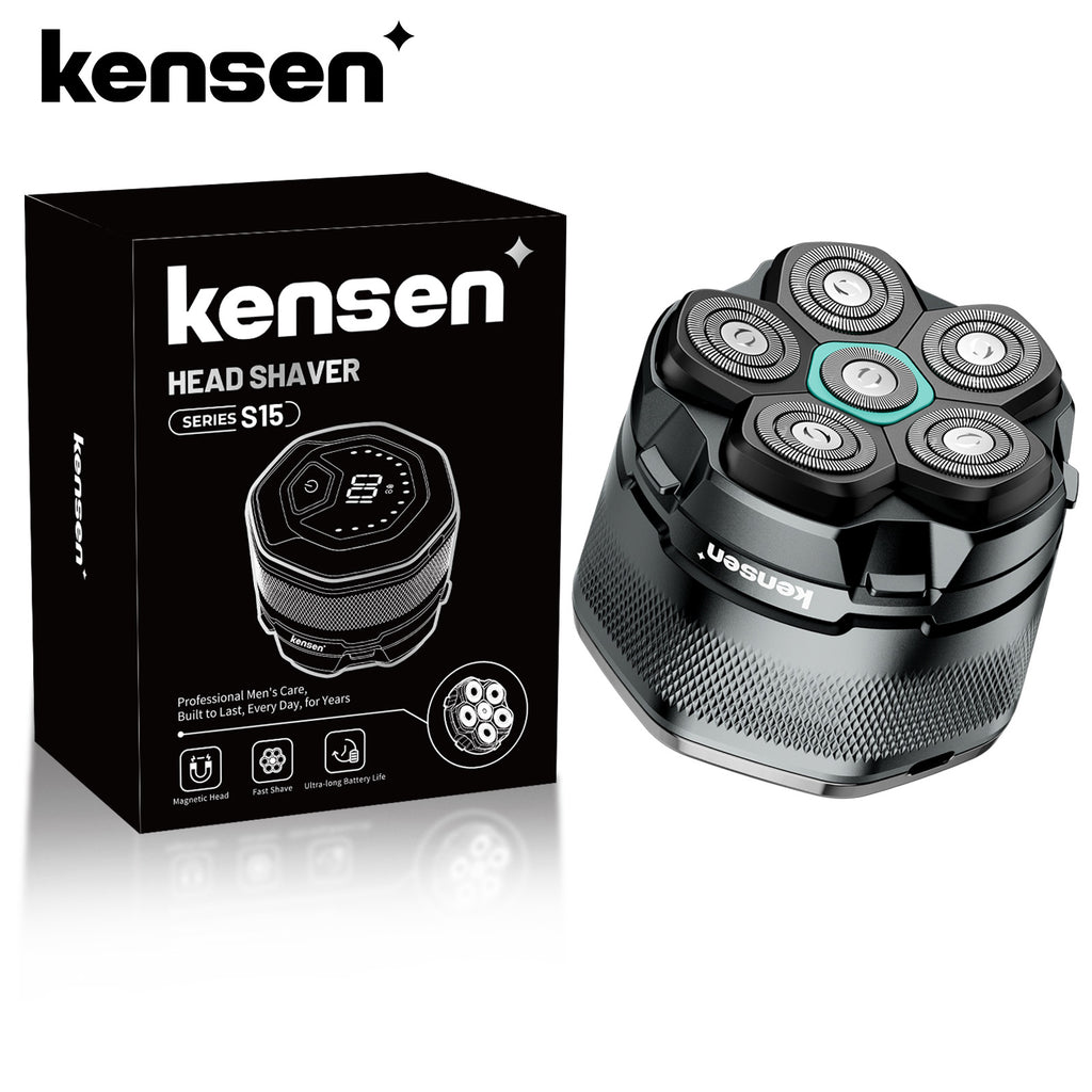 Kensen Professional 6D Rotary Head Shaver – Fast Shaving Bald Head Razor with Magnetic Head