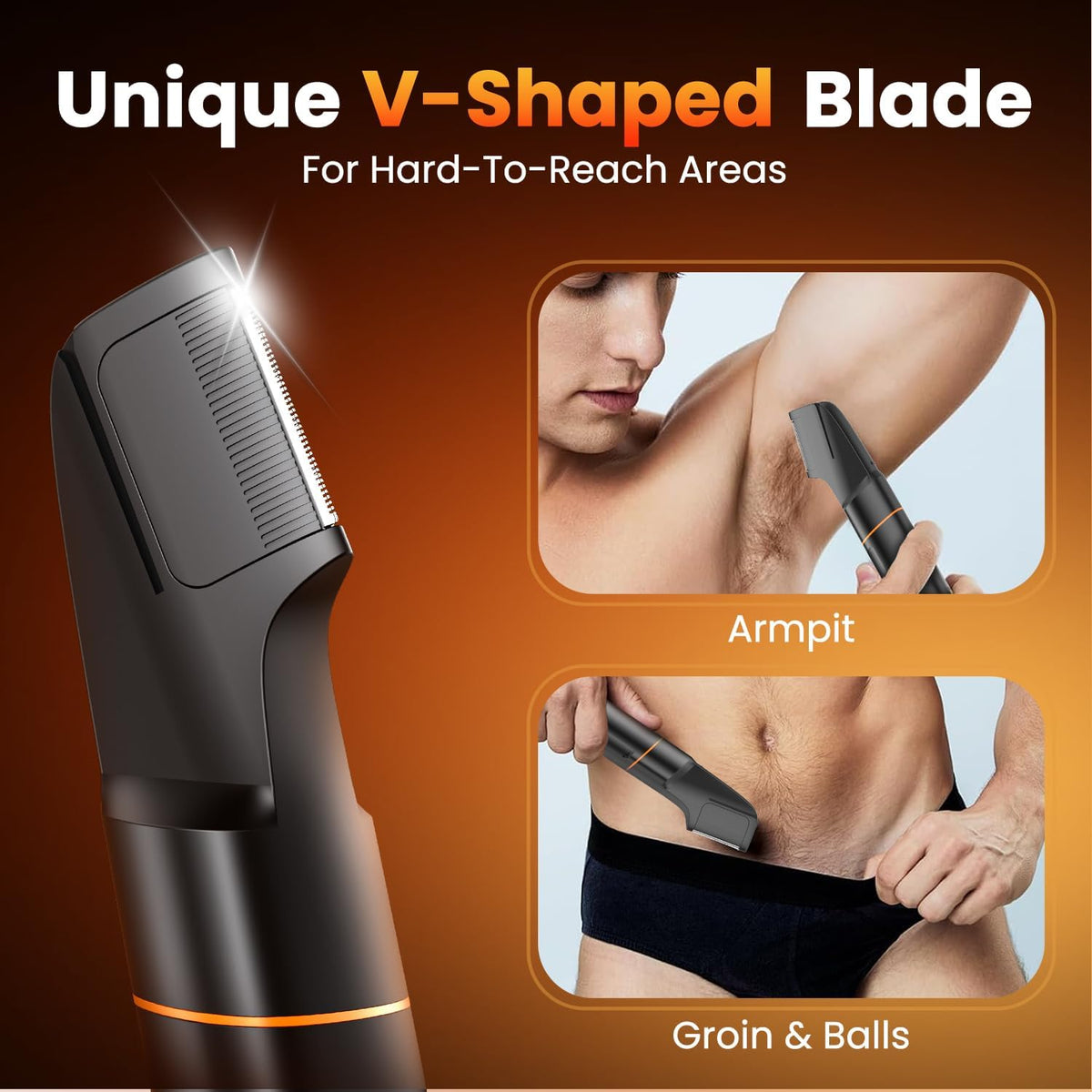 MAXGROOM Waterproof Electric Body Groomer & Nose Hair Trimmer Set (IPX6)