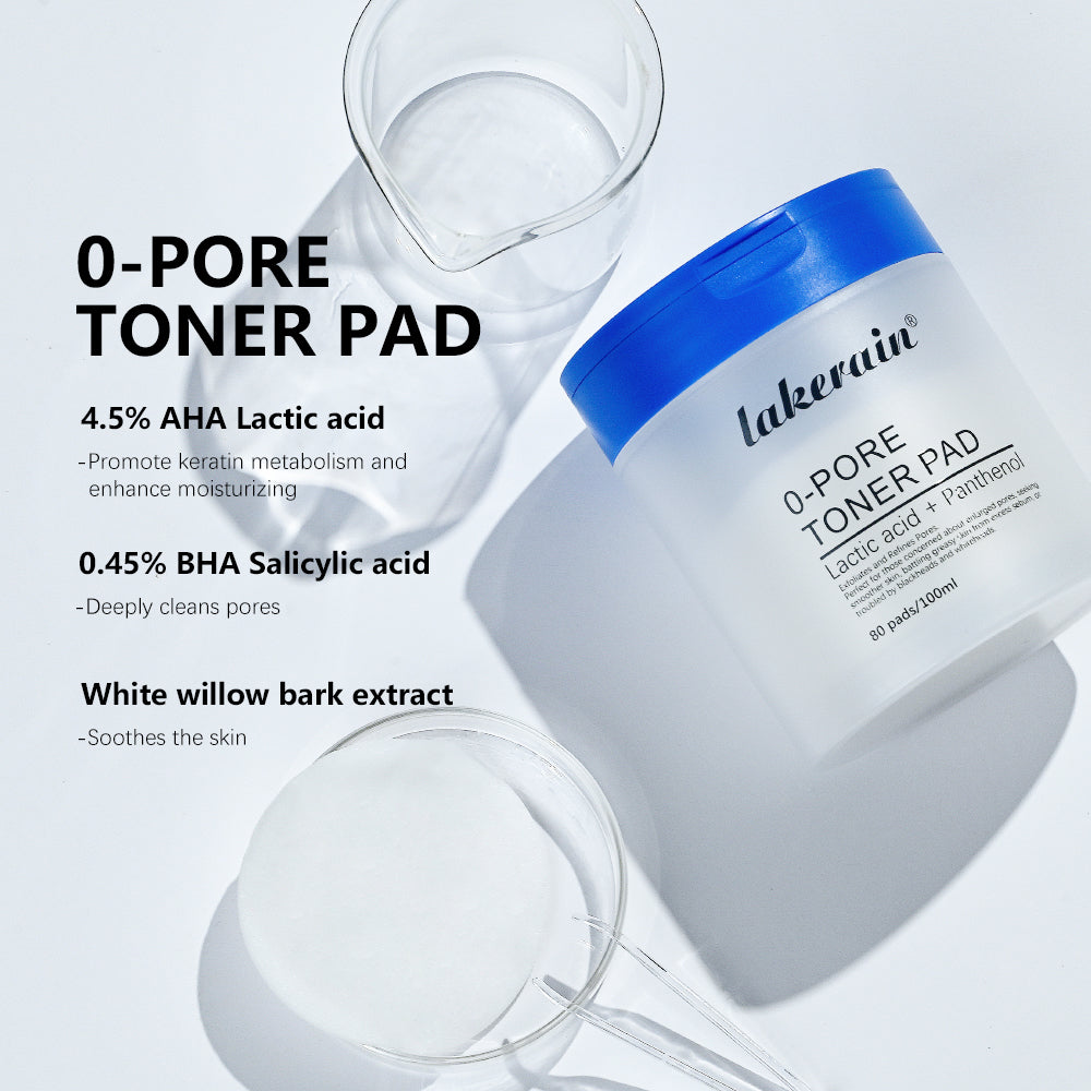 lakerain 0-Pore Toner Pads – Exfoliating & Pore Refining Facial Pads