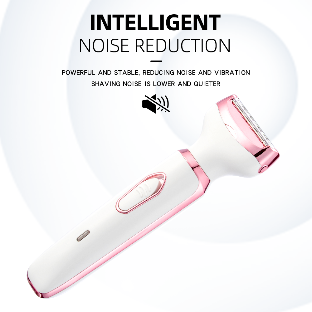 4-in-1 Rechargeable Women’s Grooming Kit – Painless Electric Body Shaver, Eyebrow & Nose Hair Trimmer