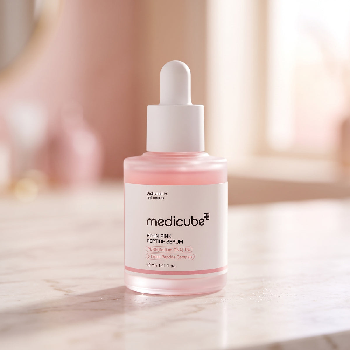 Medicube PDRN Pink Peptide Serum 30ml | With 1% Sodium DNA & 5 Types Peptide Complex for Anti-Aging
