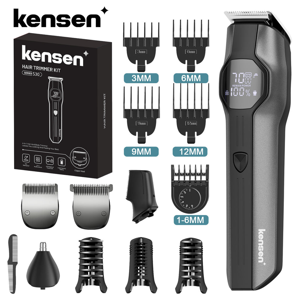Kensen Professional Hair Clipper & Body Groomer Kit (Series S30) – IPX7 Waterproof Trimmer Set