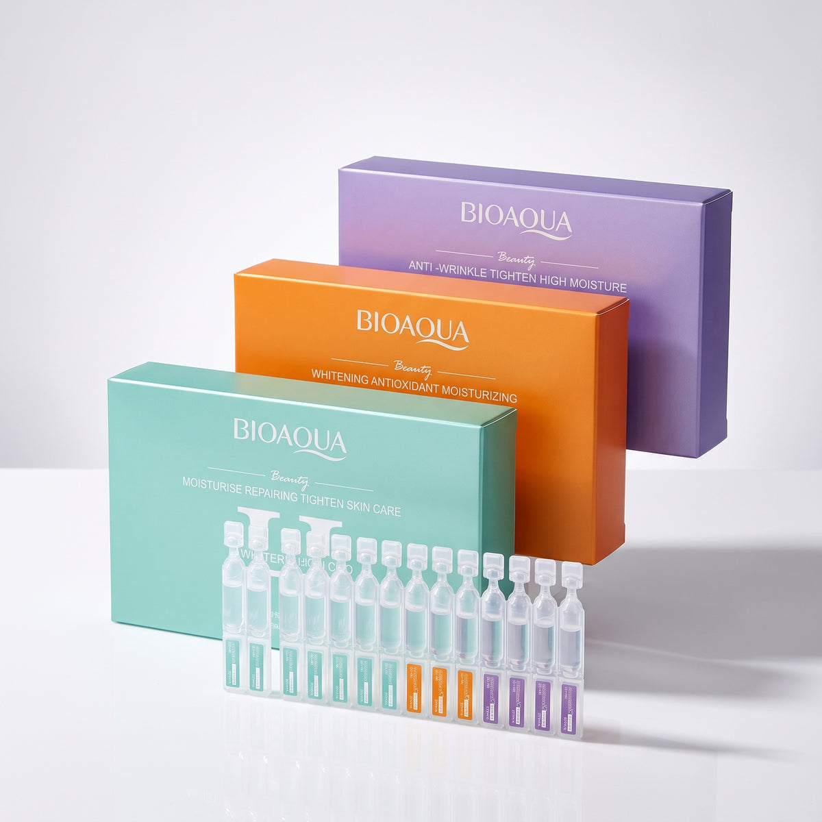BIOAQUA Beauty Facial Ampoule Serum Set – Anti-Wrinkle, Whitening & Moisturizing Skin Care Ampoules