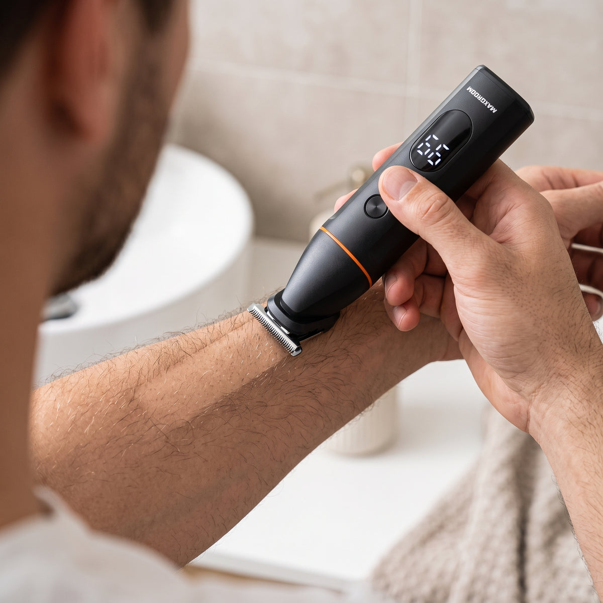 MAXGROOM Waterproof Electric Body Groomer & Nose Hair Trimmer Set (IPX6)