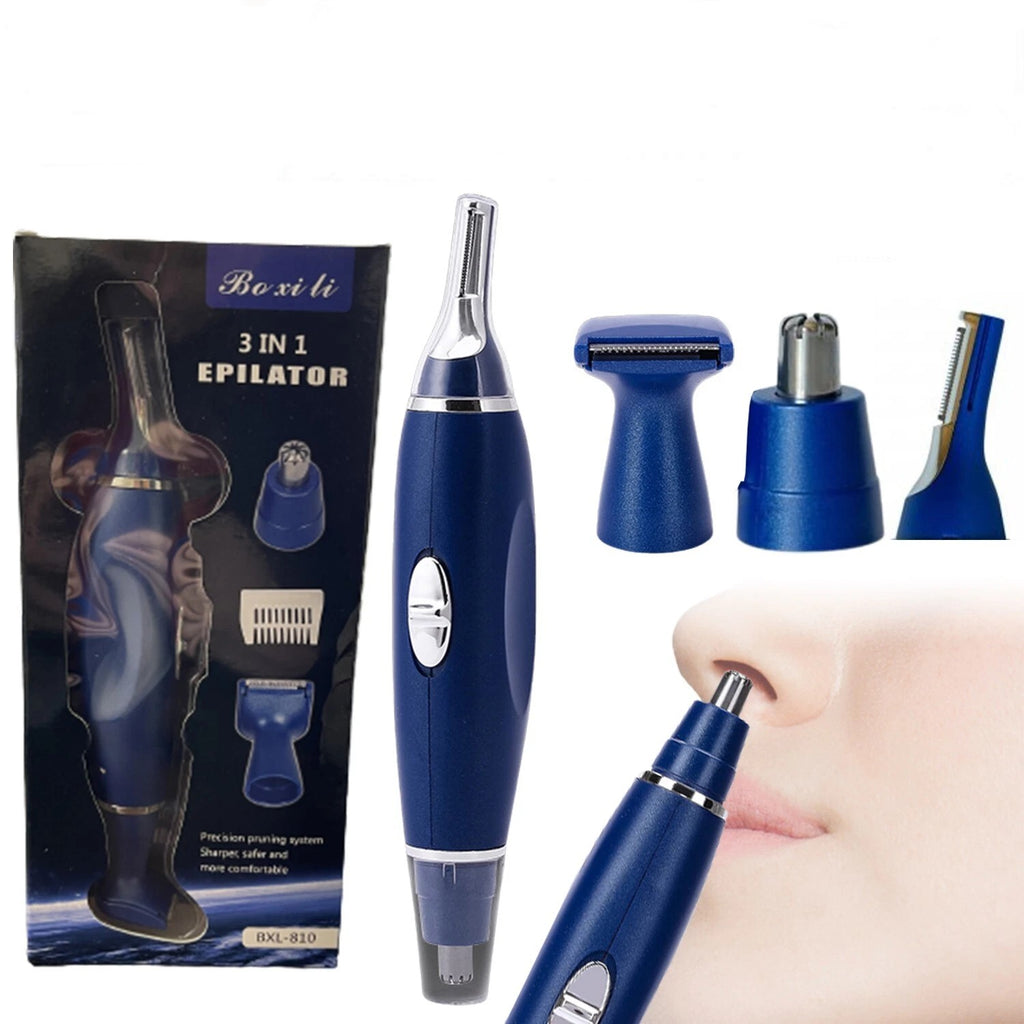 Boxili 3-in-1 Precision Electric Trimmer Kit – Nose, Ear, Eyebrow & Facial Hair Remover